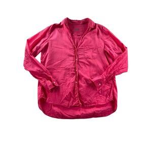 Grayson The Hero Button Up Shirt Womens Sz S (2) Hot Pink Long Sleeve Cotton